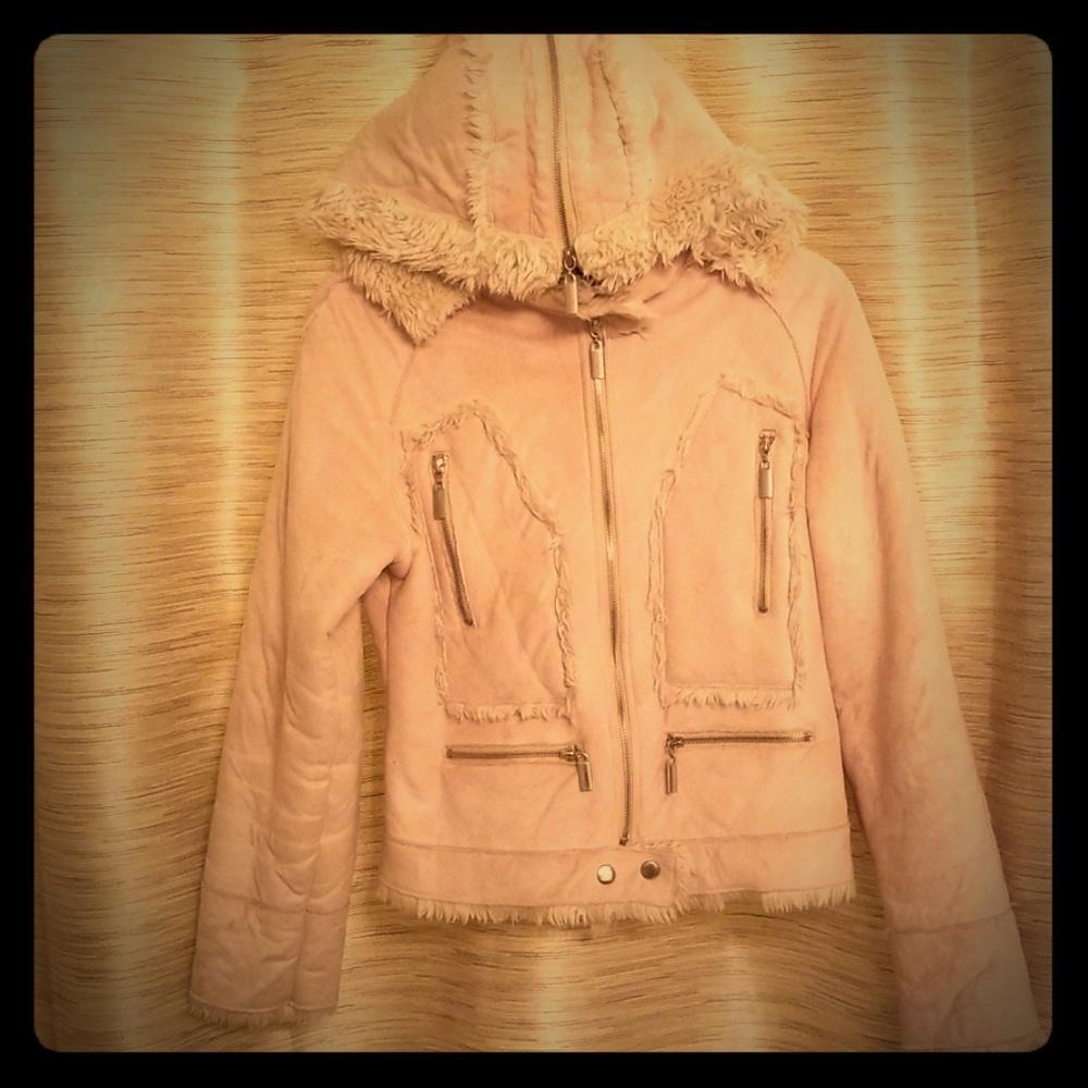 Wilson's Leather jacket with zipper detail & hood